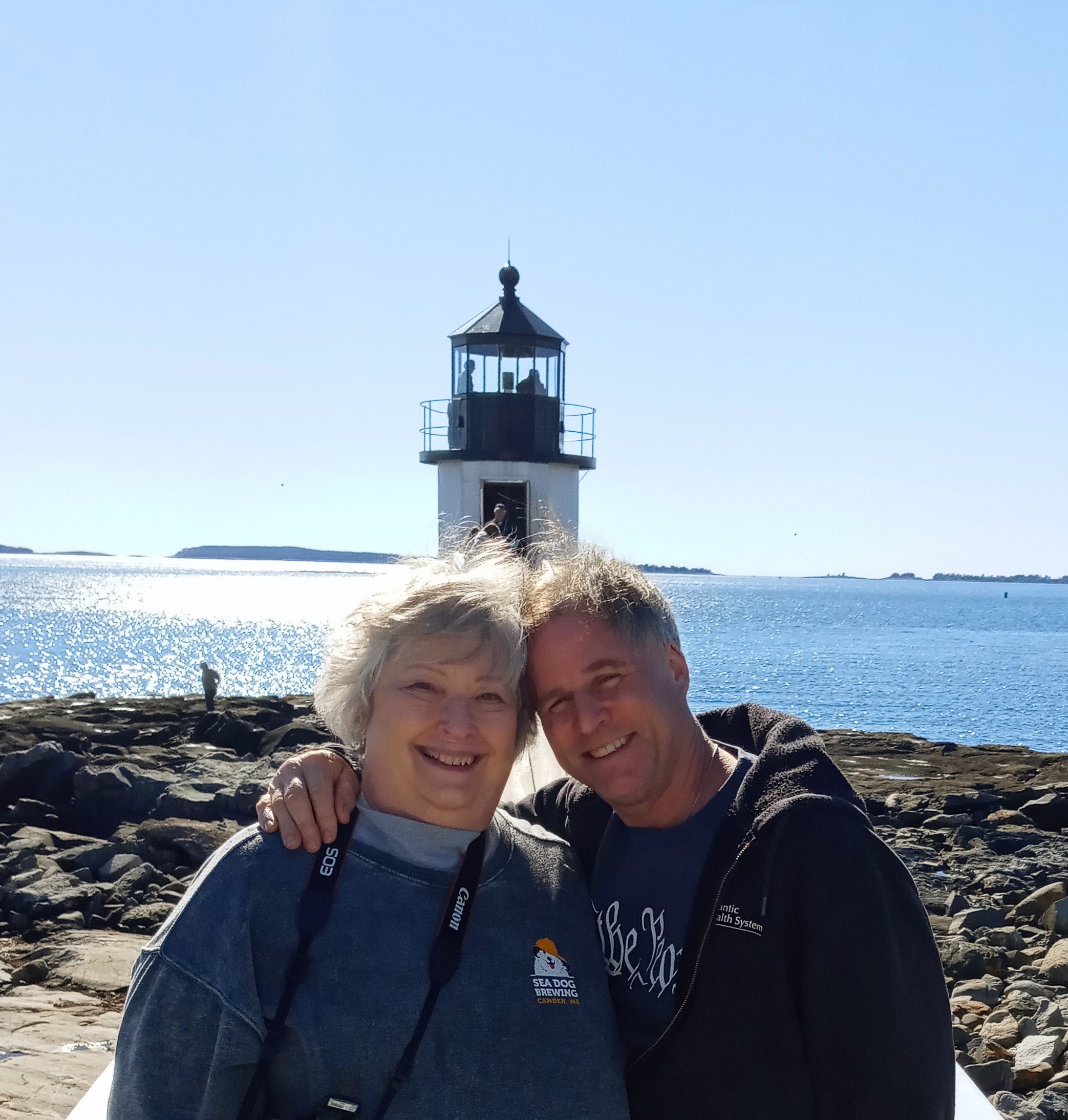 Suzanne Howell and her husband visiting a lighthouse