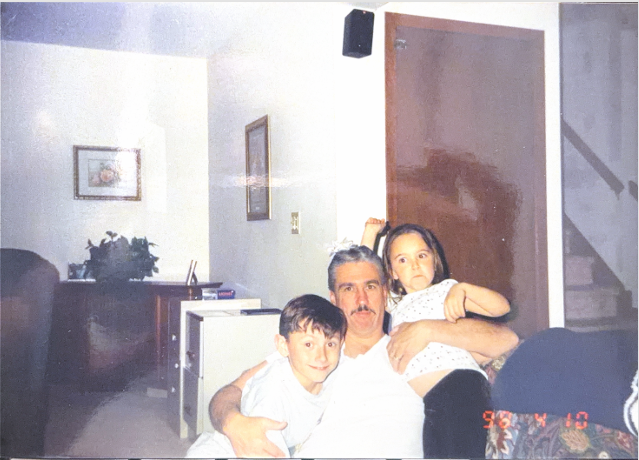 Tom Walsh with his children Tommy and Kelly